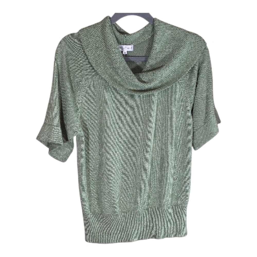Northern Reflections Short Sleeve Cowl Neck Sparkly Sweater